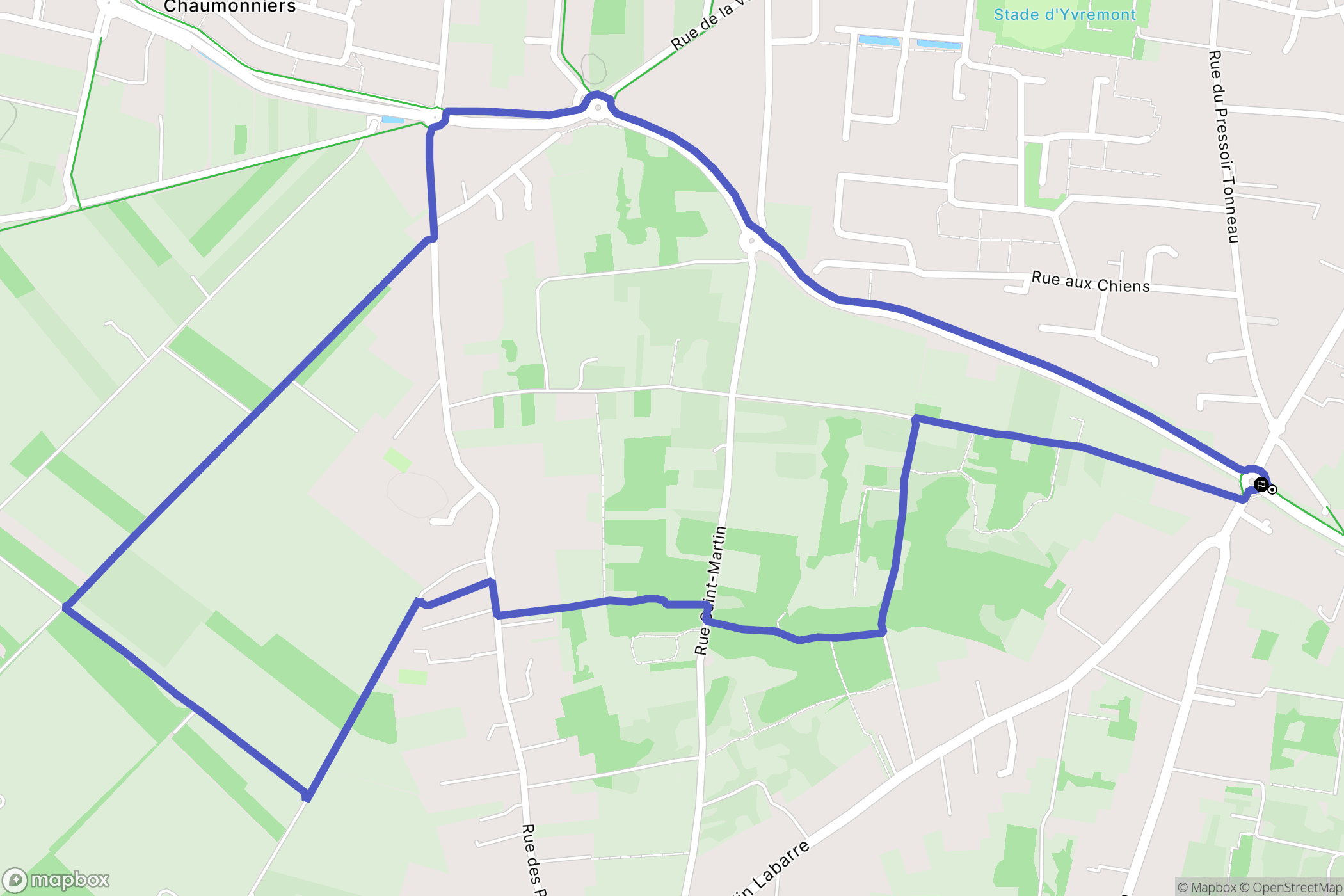 Olivet : carte du parcours de randonnée - France