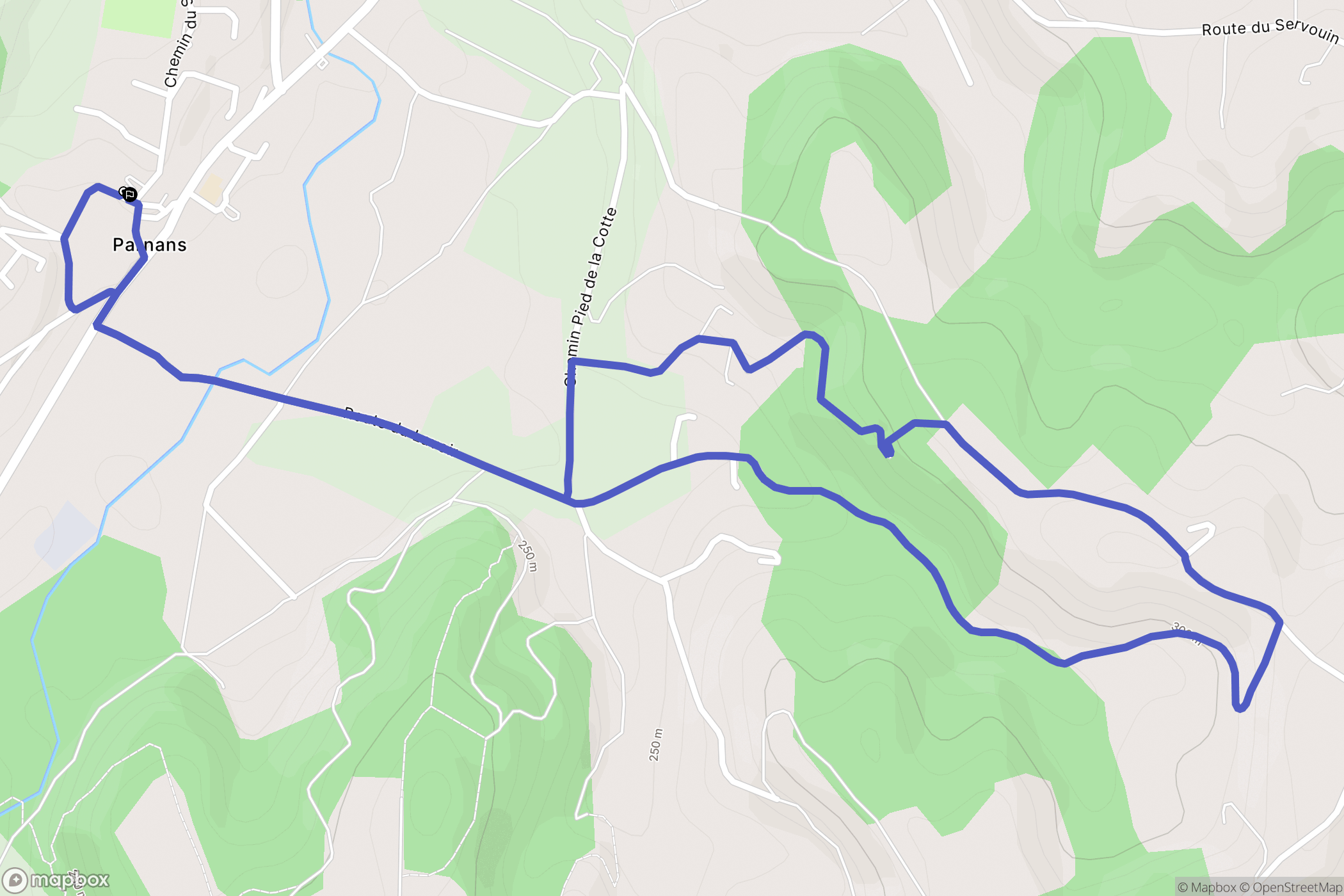 Parnans : carte du parcours de randonnée - France