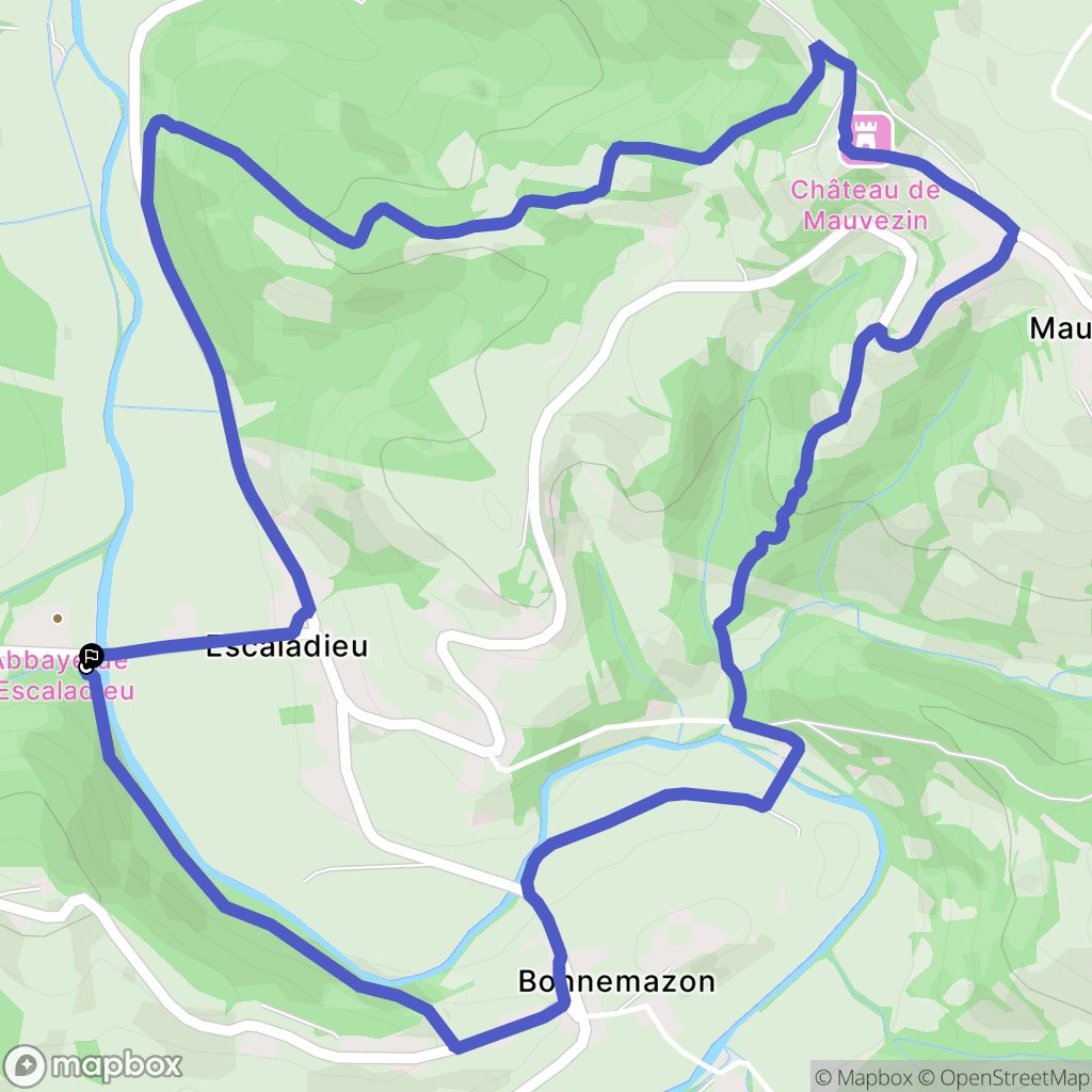 Bonnemazon : carte du parcours de randonnée - France