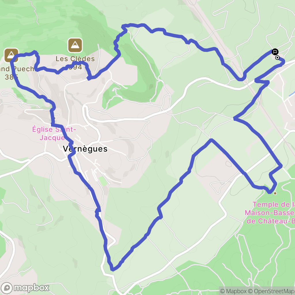 Vernègues : carte du parcours de randonnée - France