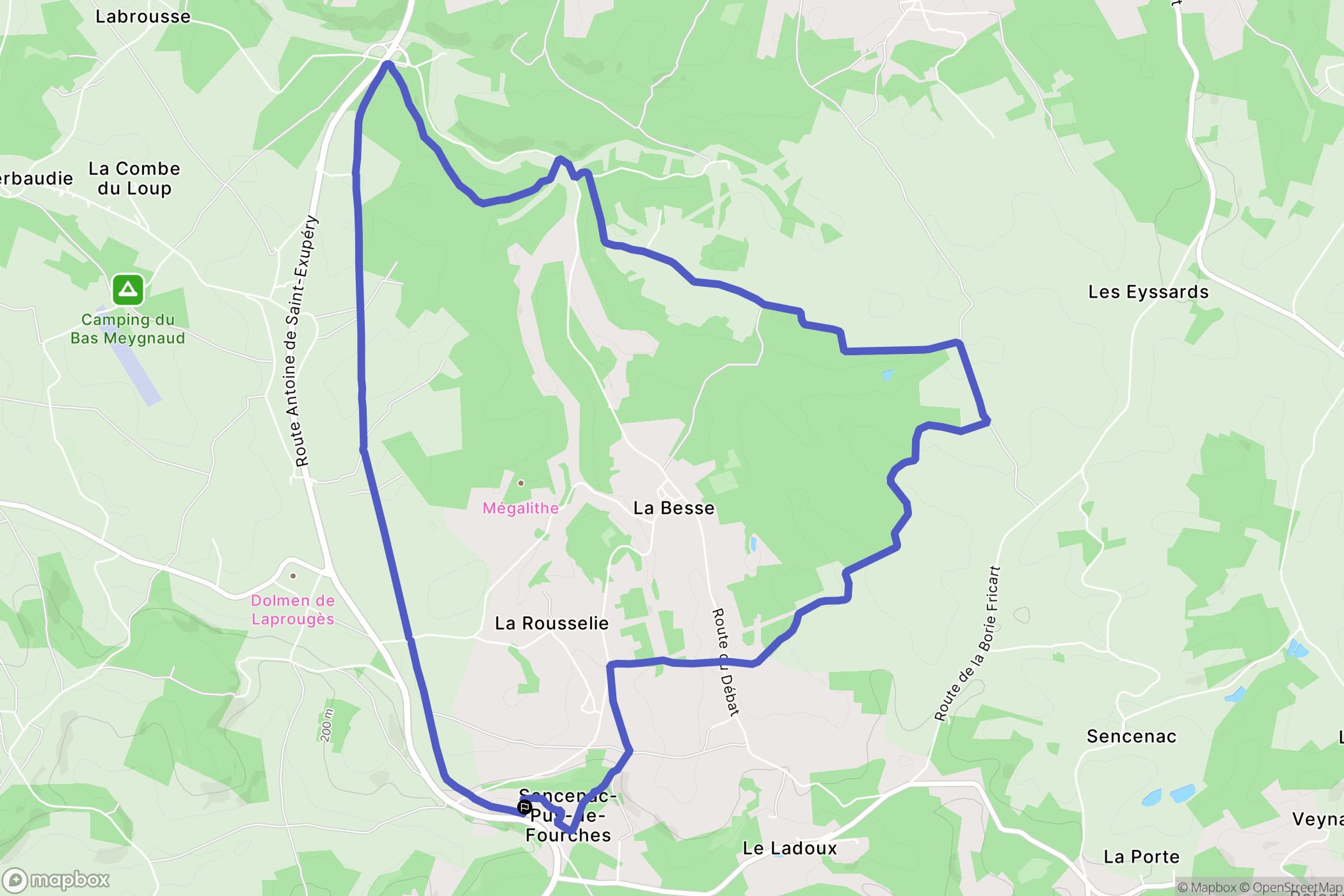 Brantôme en Périgord : carte du parcours de randonnée - France