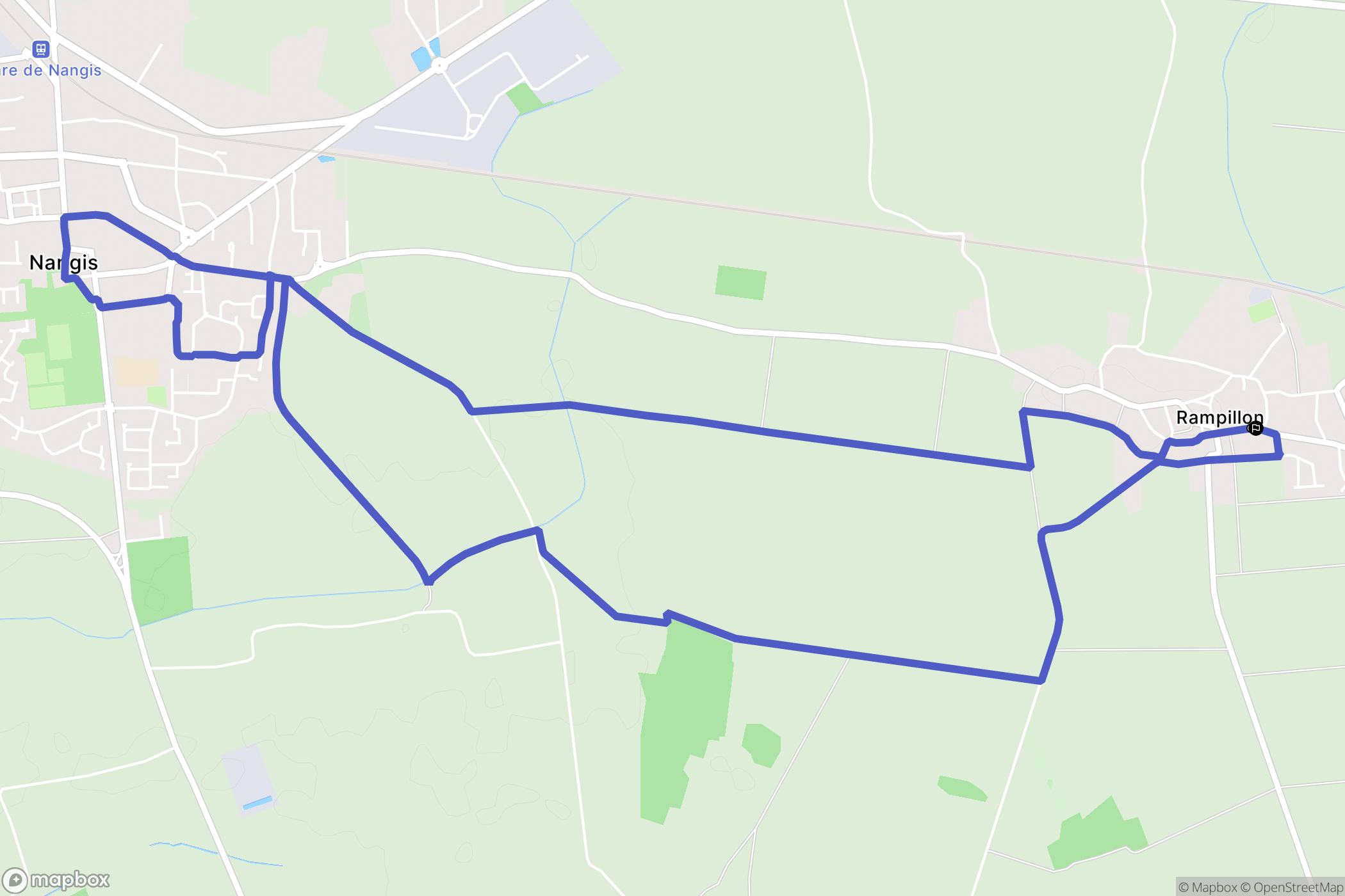 Rampillon : carte du parcours de randonnée - France