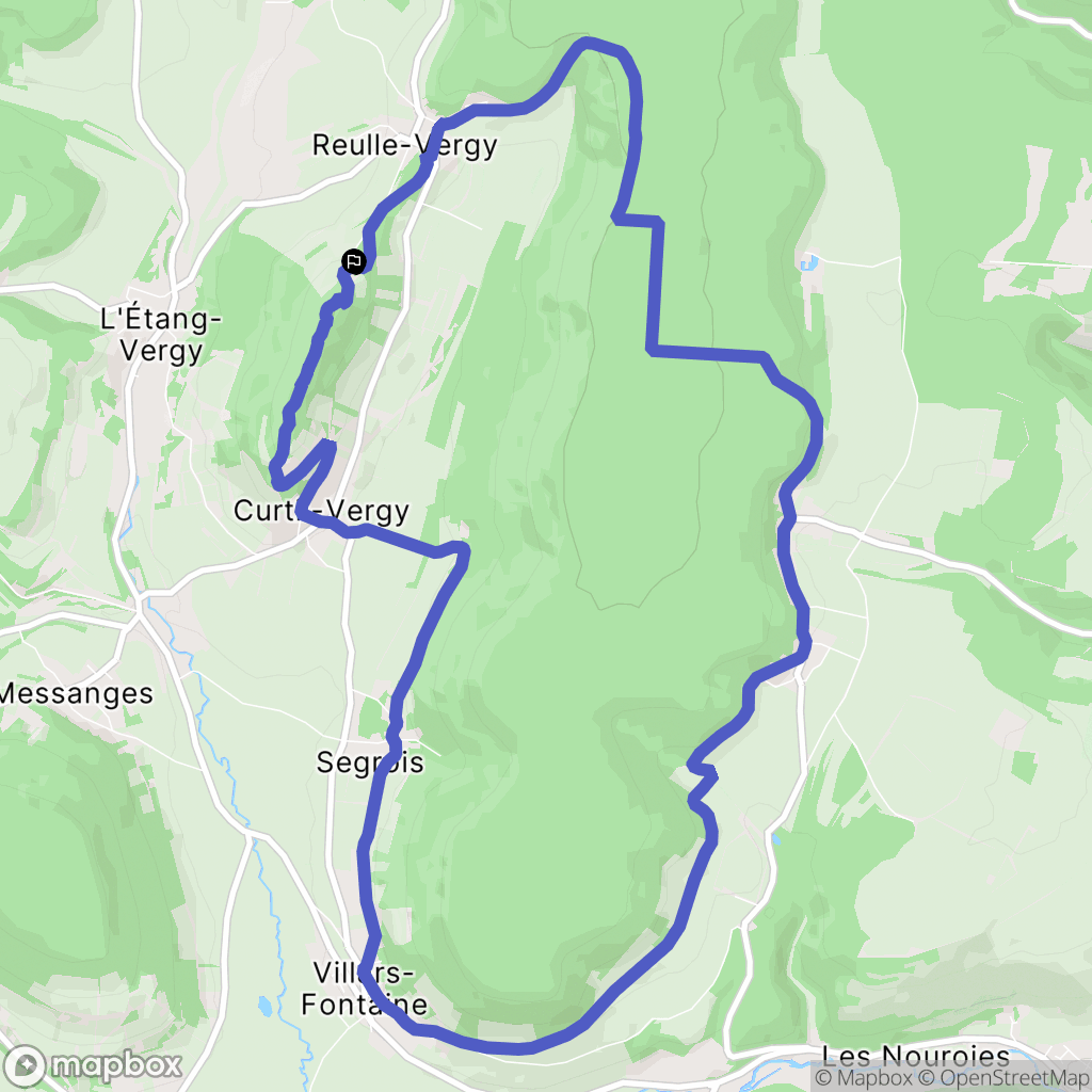 Reulle-Vergy : carte du parcours de randonnée - France
