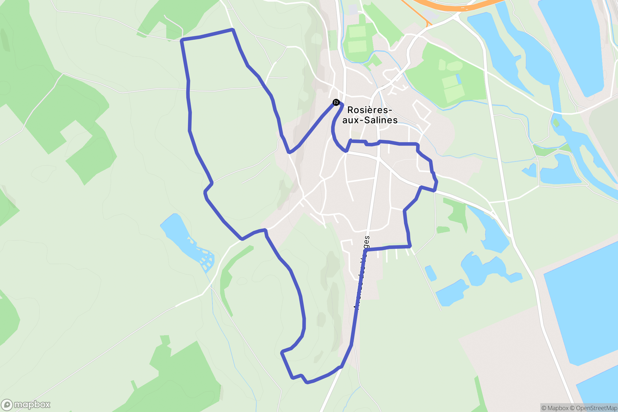 Rosières-aux-Salines : carte du parcours de randonnée - France