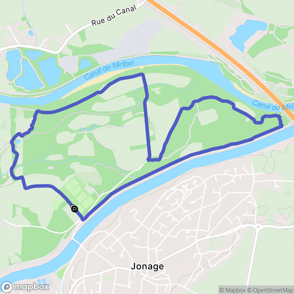 Jonage : carte du parcours de randonnée - France