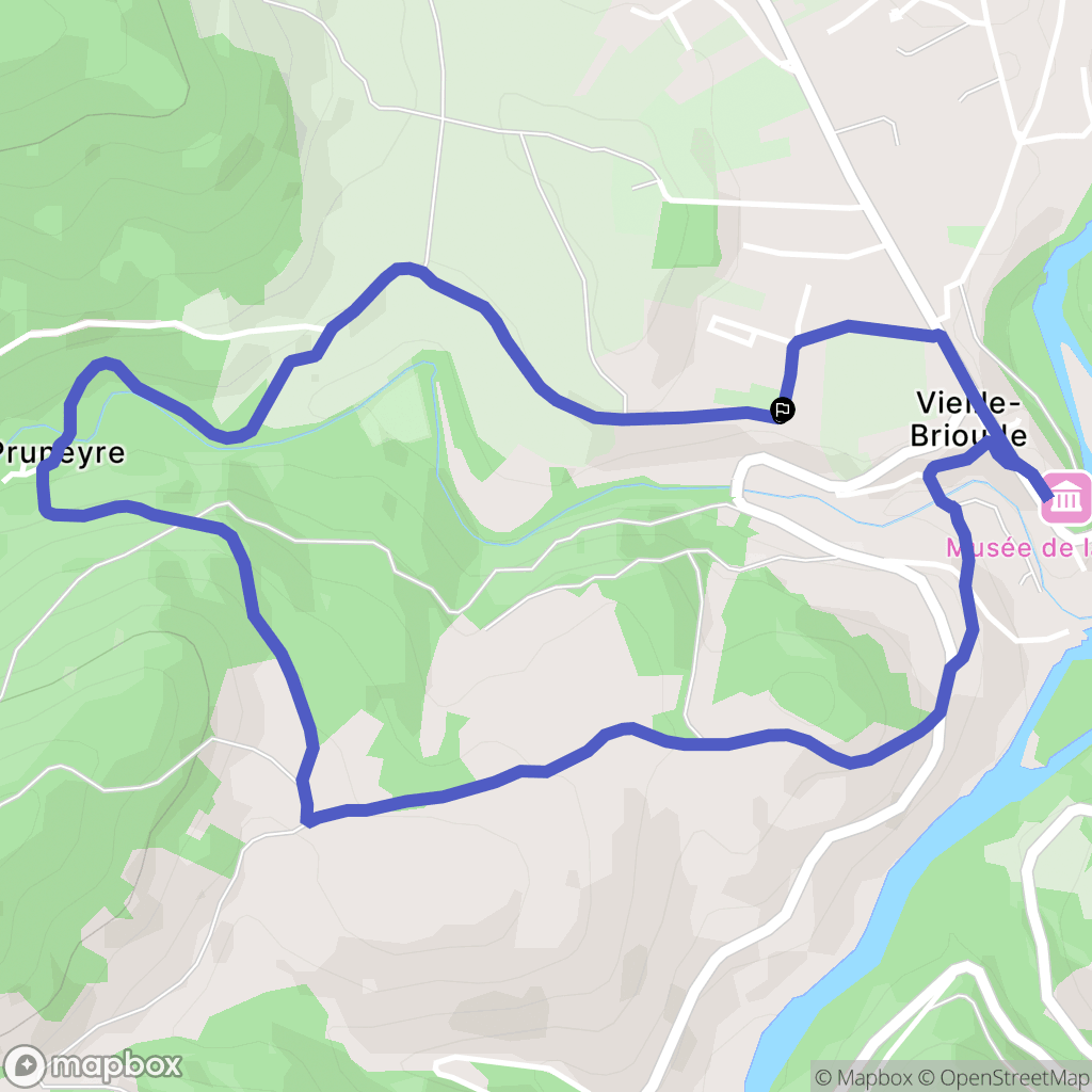Vieille-Brioude : carte du parcours de randonnée - France