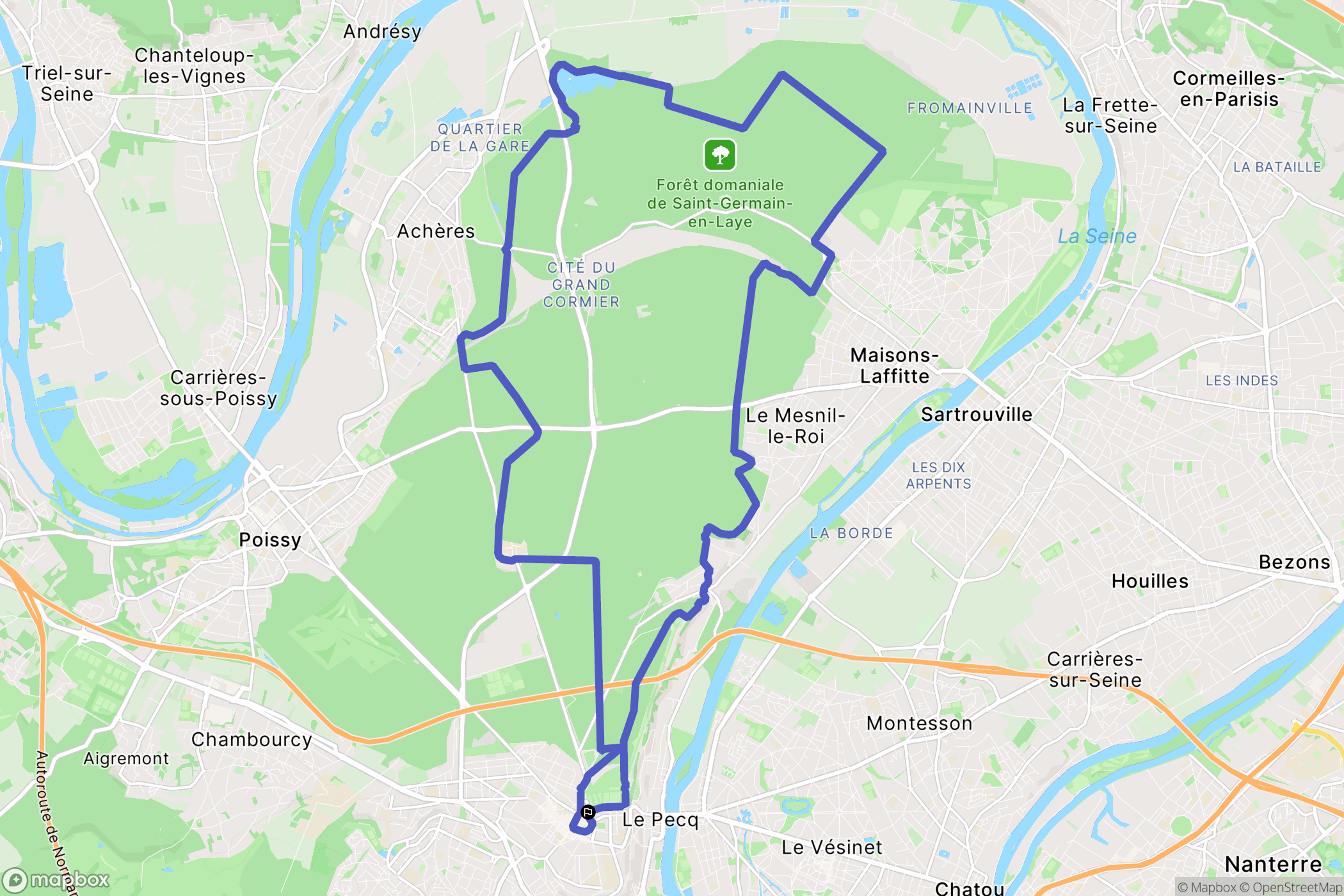 Chambourcy : carte du parcours de randonnée - France