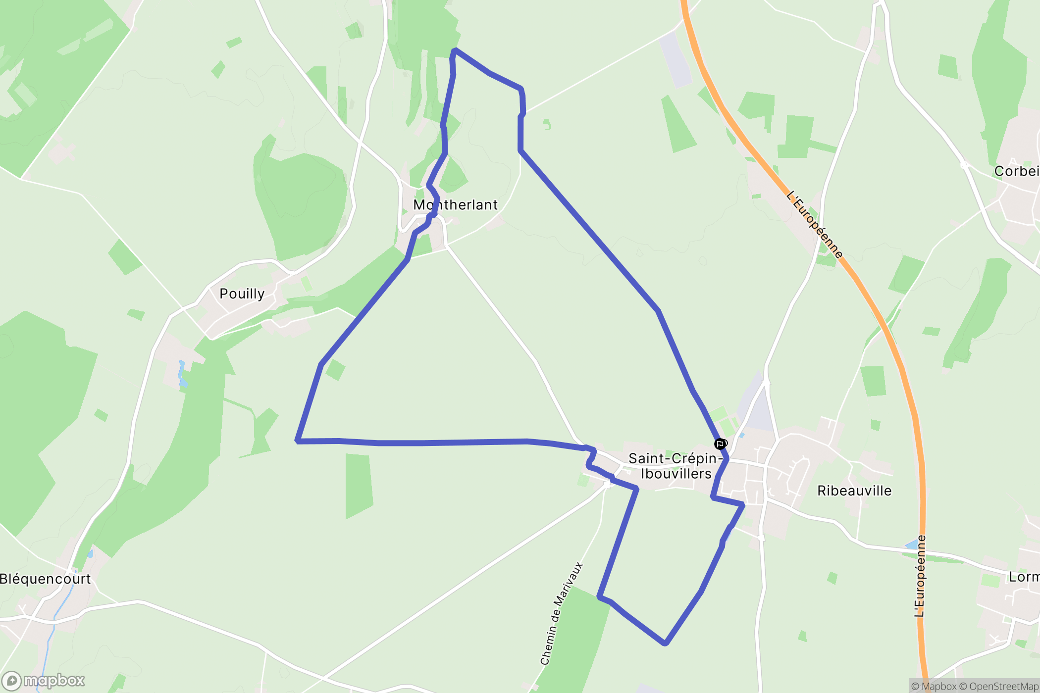 Saint-Crépin-Ibouvillers : carte du parcours de randonnée - France