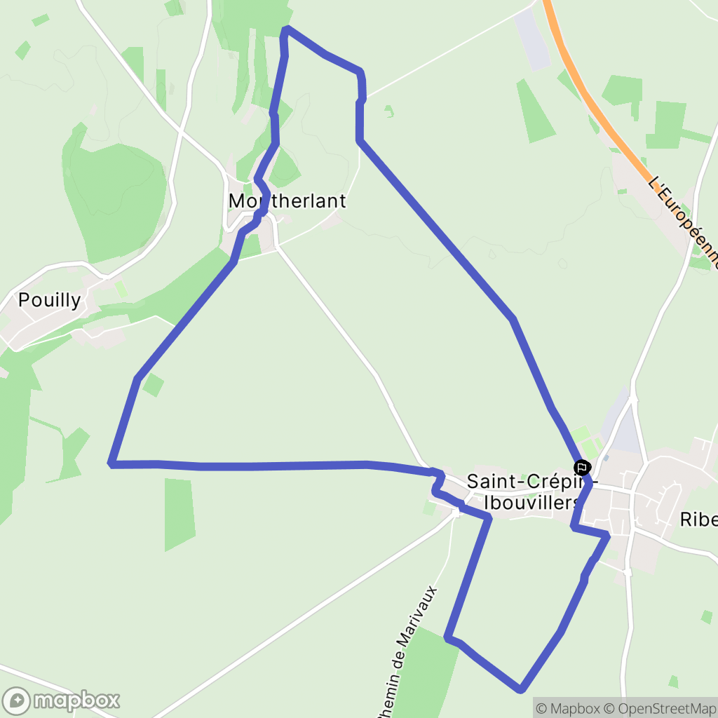 Saint-Crépin-Ibouvillers : carte du parcours de randonnée - France