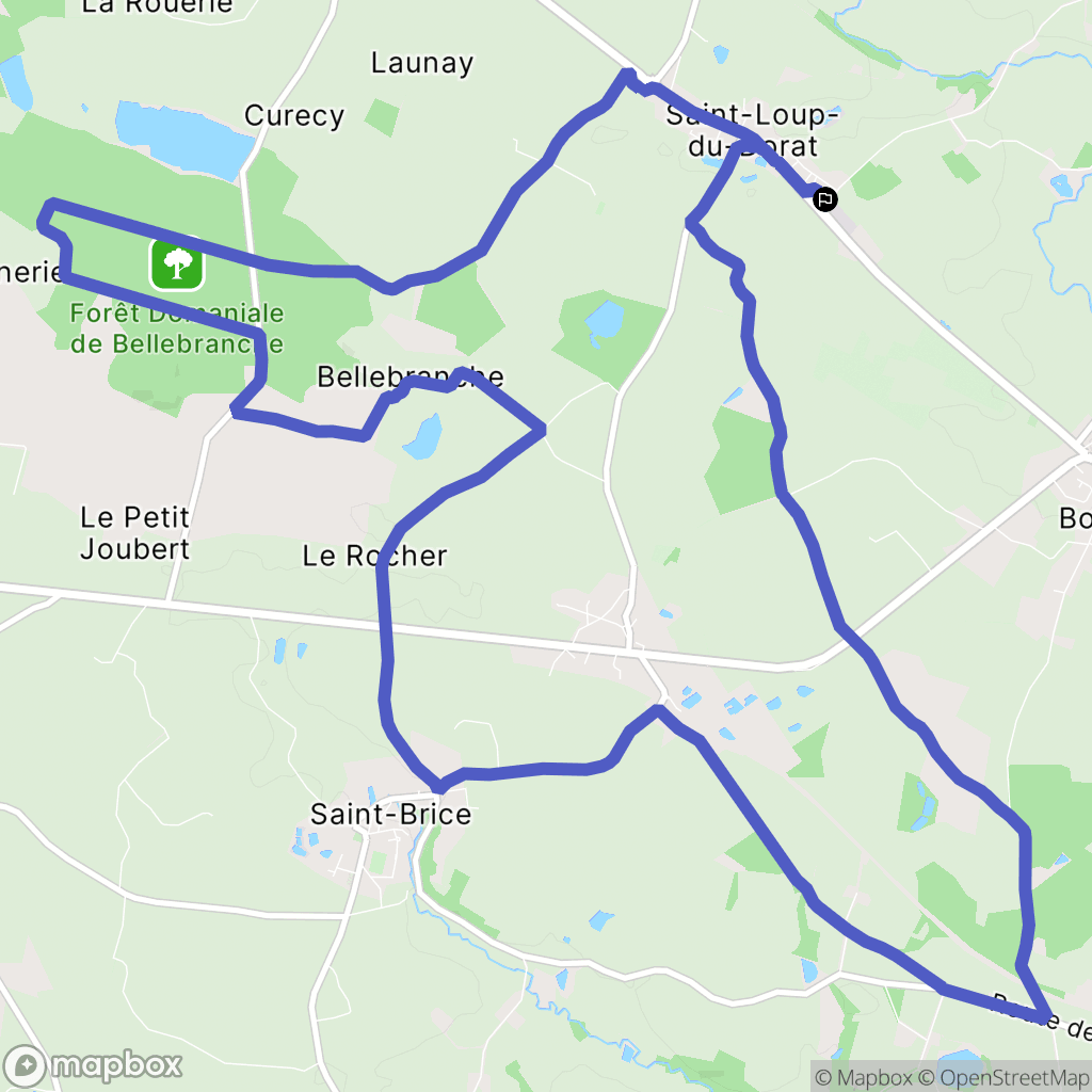 Saint-Loup-du-Dorat : carte du parcours de randonnée - France