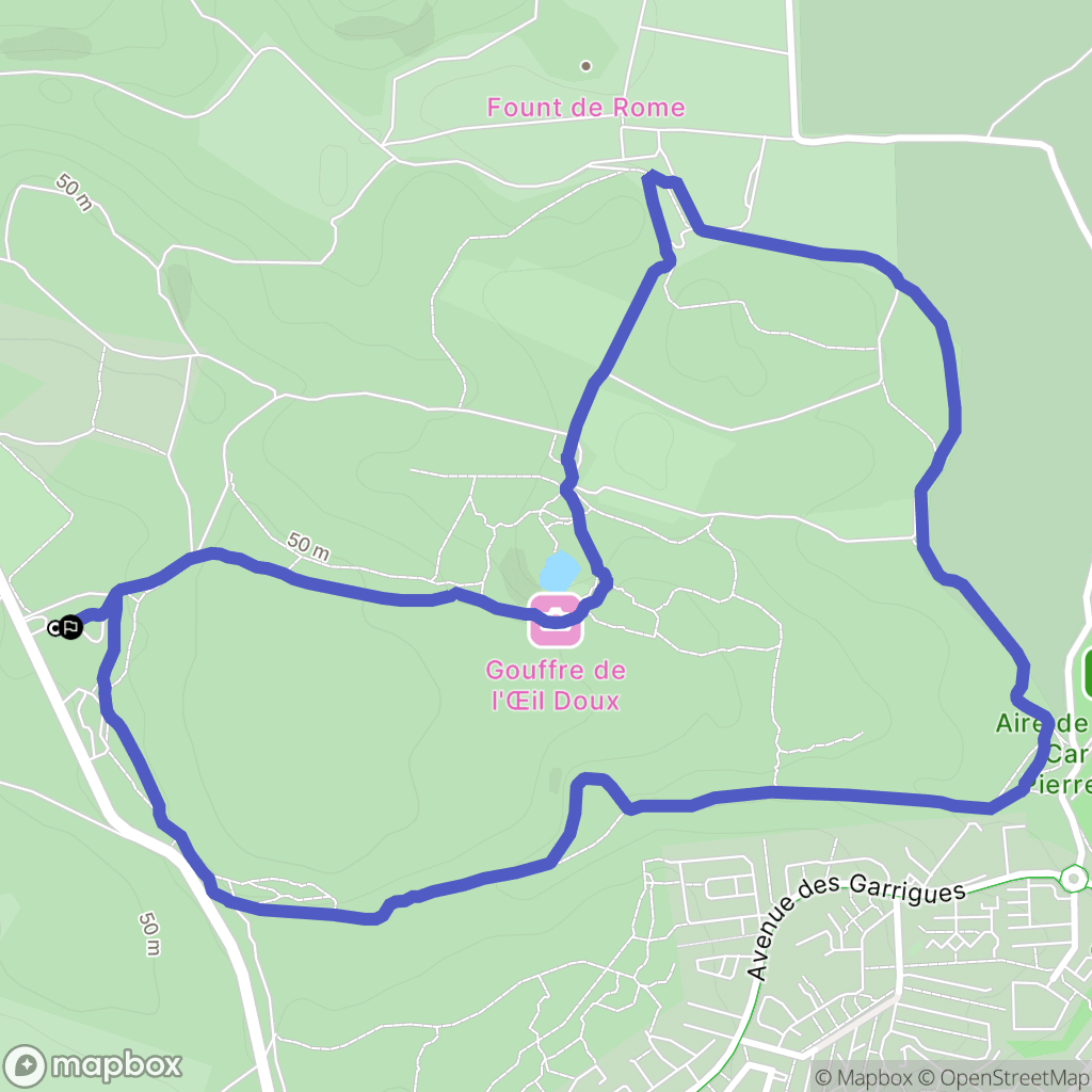 Fleury : carte du parcours de randonnée - France