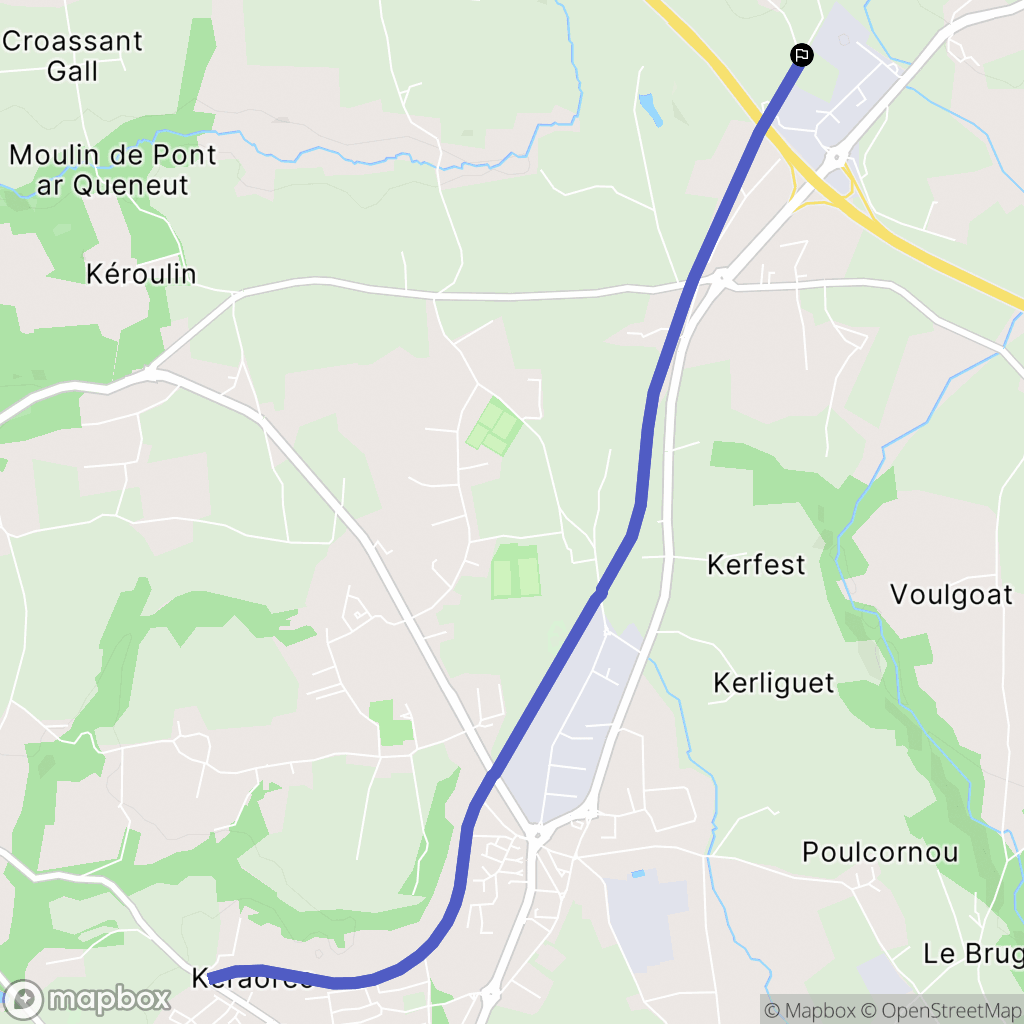 Concarneau : carte du parcours de randonnée - France