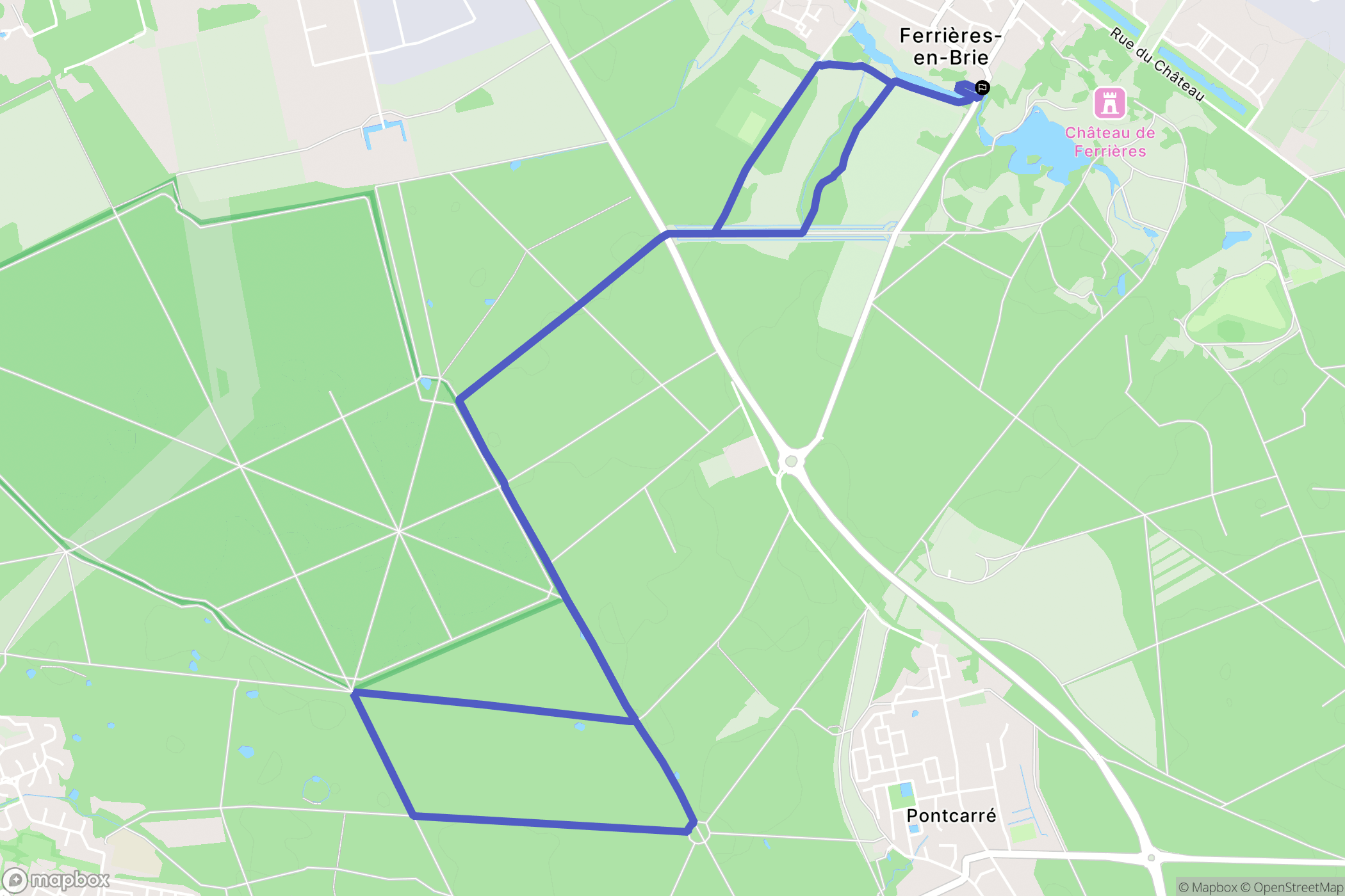 Ferrières-en-Brie : carte du parcours de randonnée - France