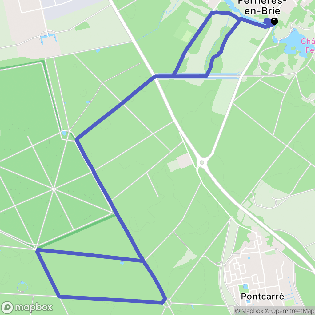 Ferrières-en-Brie : carte du parcours de randonnée - France
