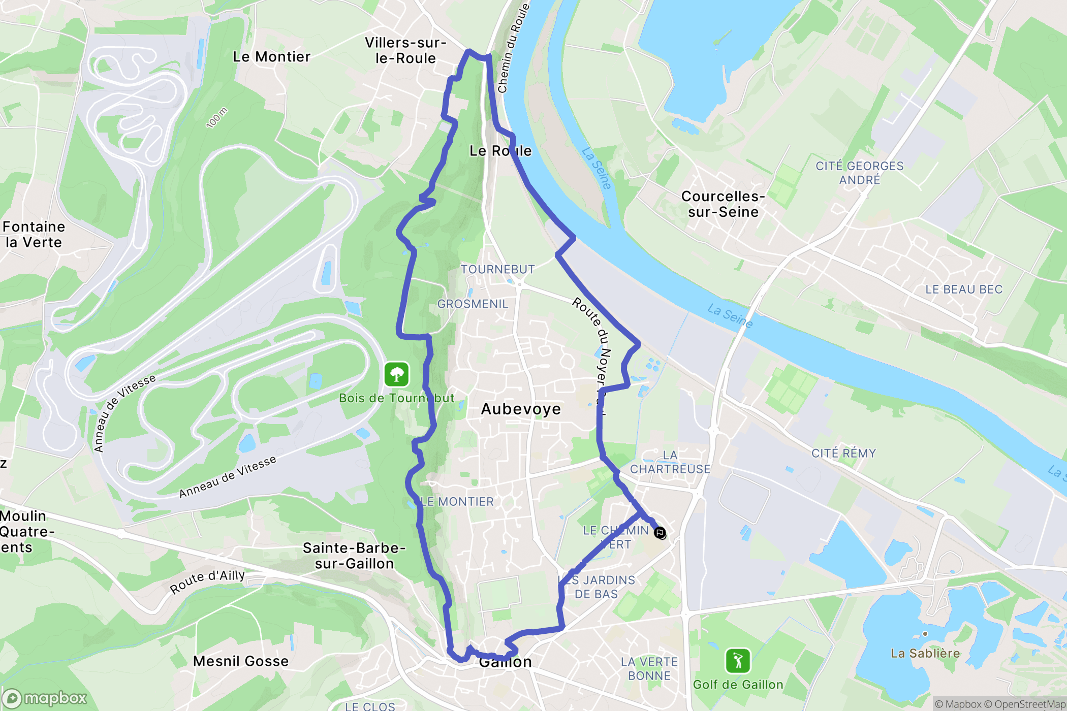 Le Val-d'Hazey : carte du parcours de randonnée - France
