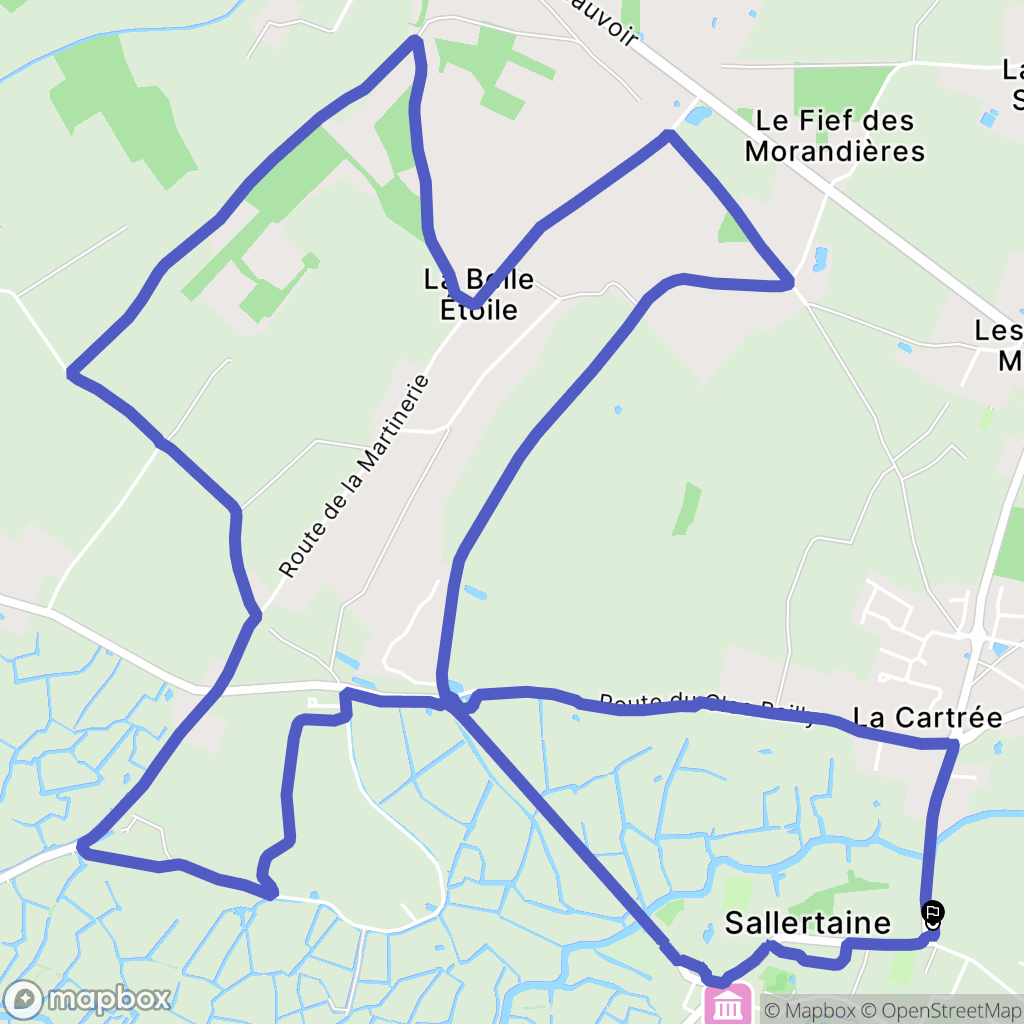 Sallertaine : carte du parcours de randonnée - France