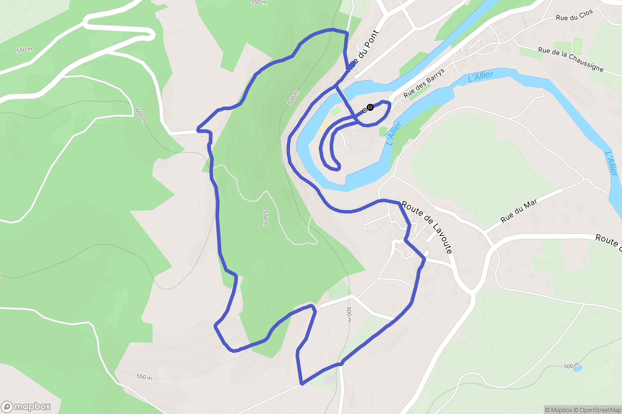 Lavoûte-Chilhac : carte du parcours de randonnée - France