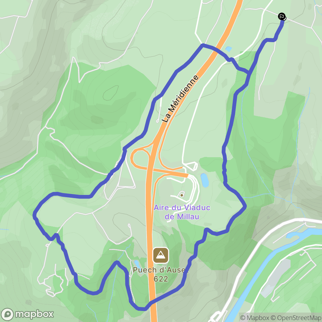 Millau : carte du parcours de randonnée - France