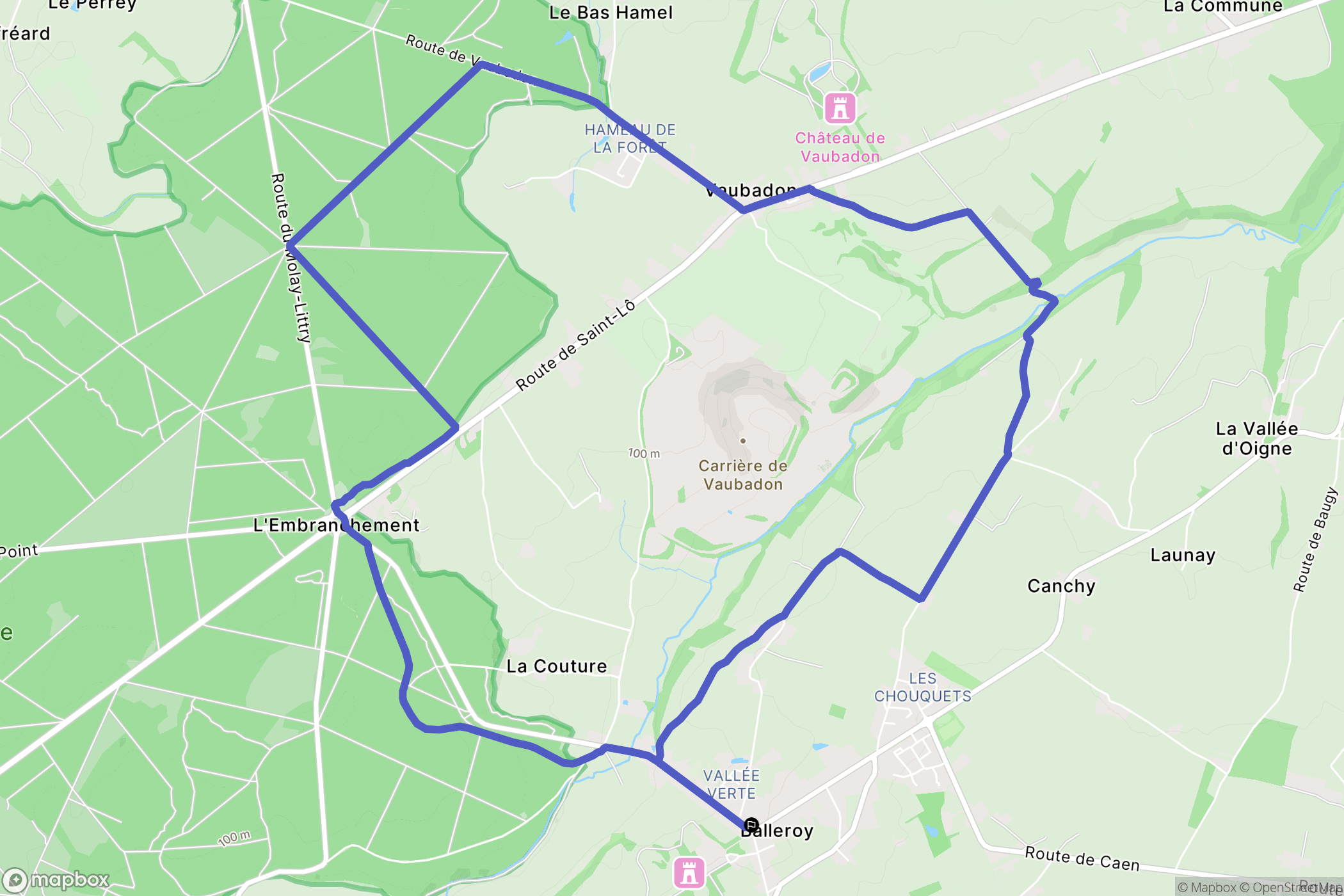 Balleroy-sur-Drôme : carte du parcours de randonnée - France