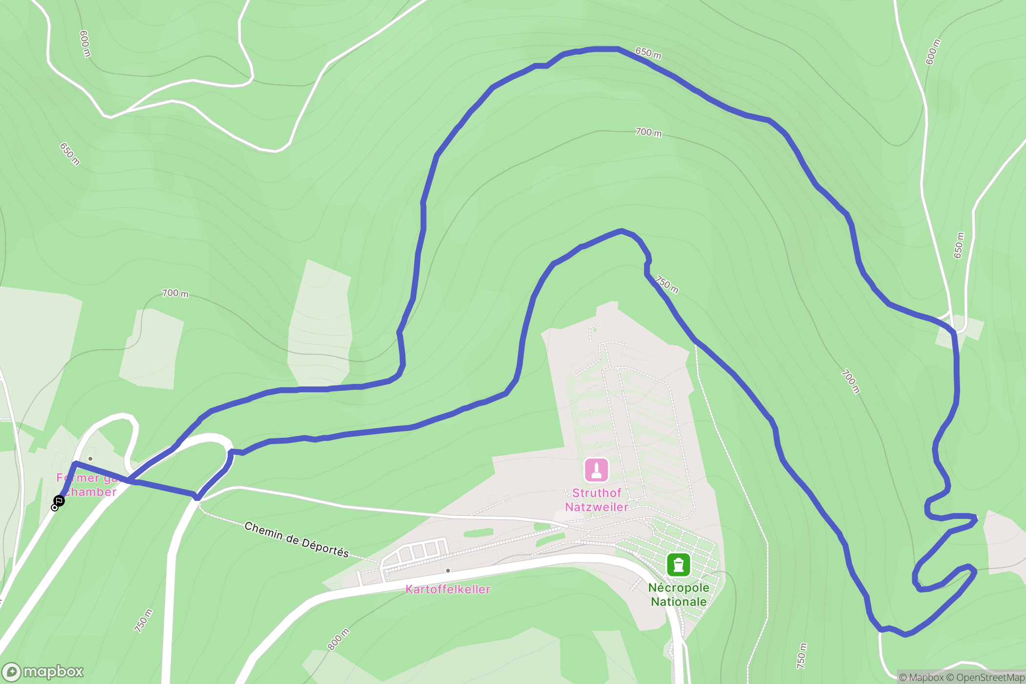 Natzwiller : carte du parcours de randonnée - France