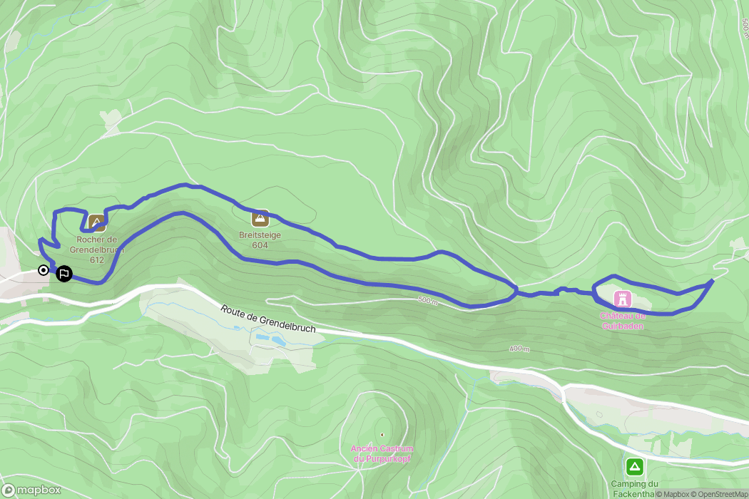 Grendelbruch : carte du parcours de randonnée - France