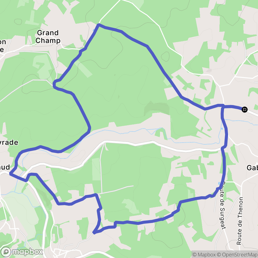 Gabillou : carte du parcours de randonnée - France