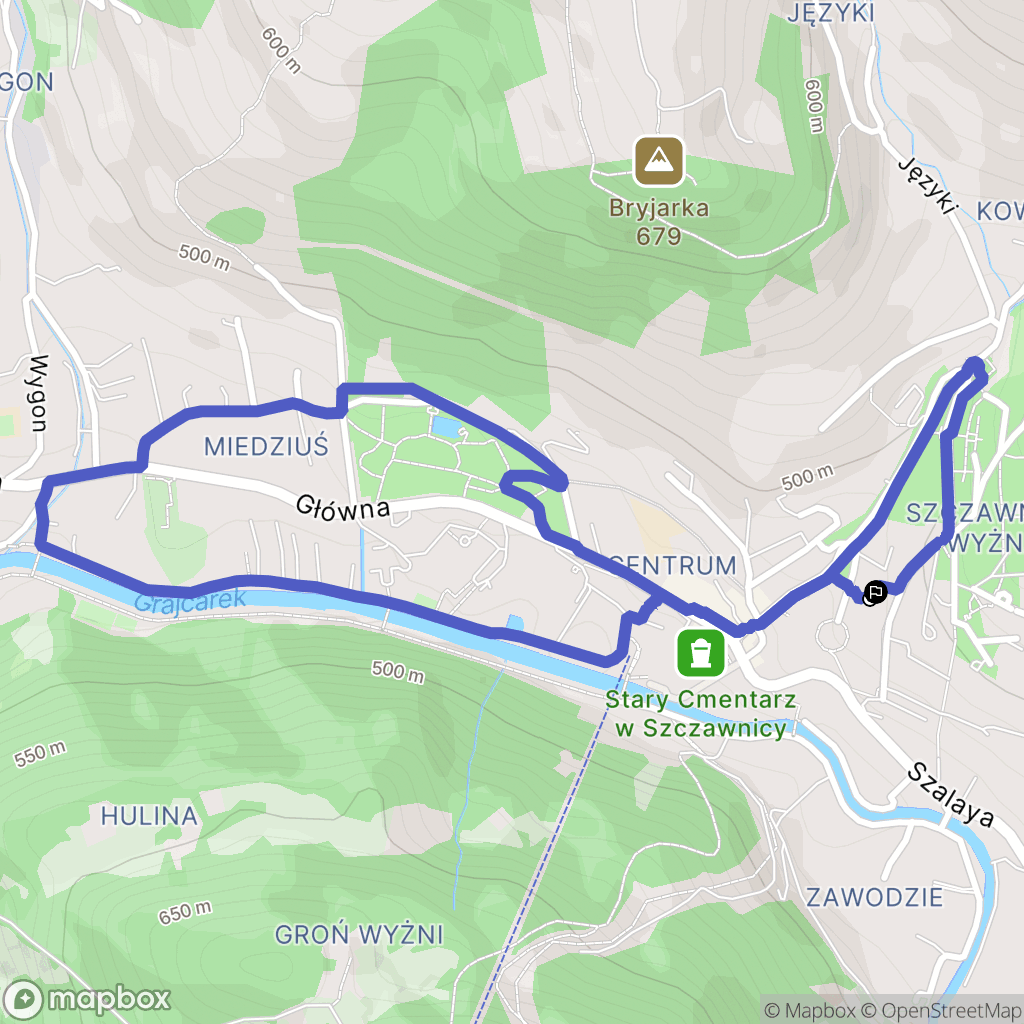 Szczawnica: mapa trasy - Poland