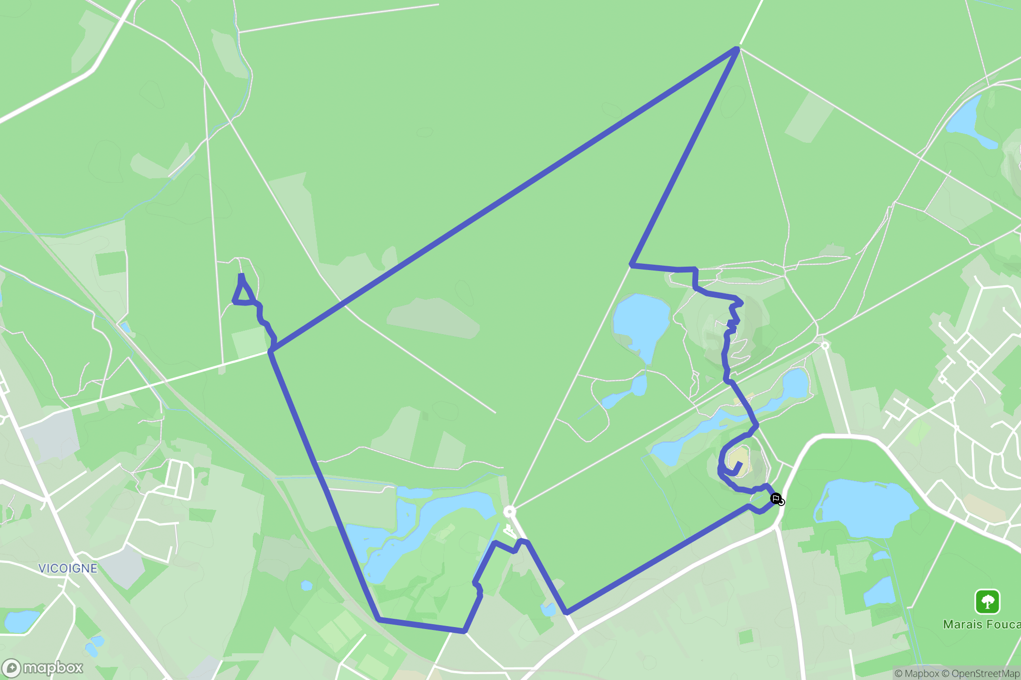 Raismes : carte du parcours de randonnée - France