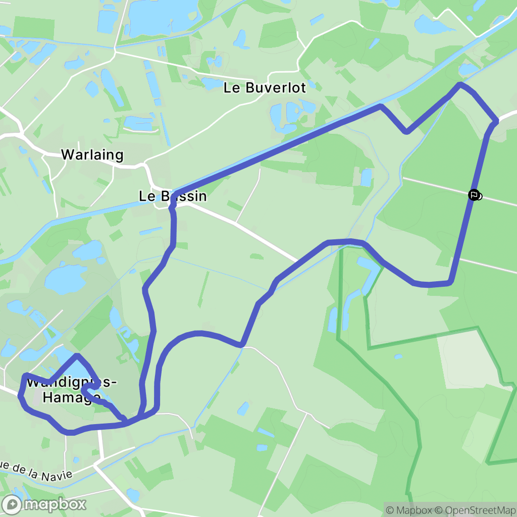 Hasnon : carte du parcours de randonnée - France