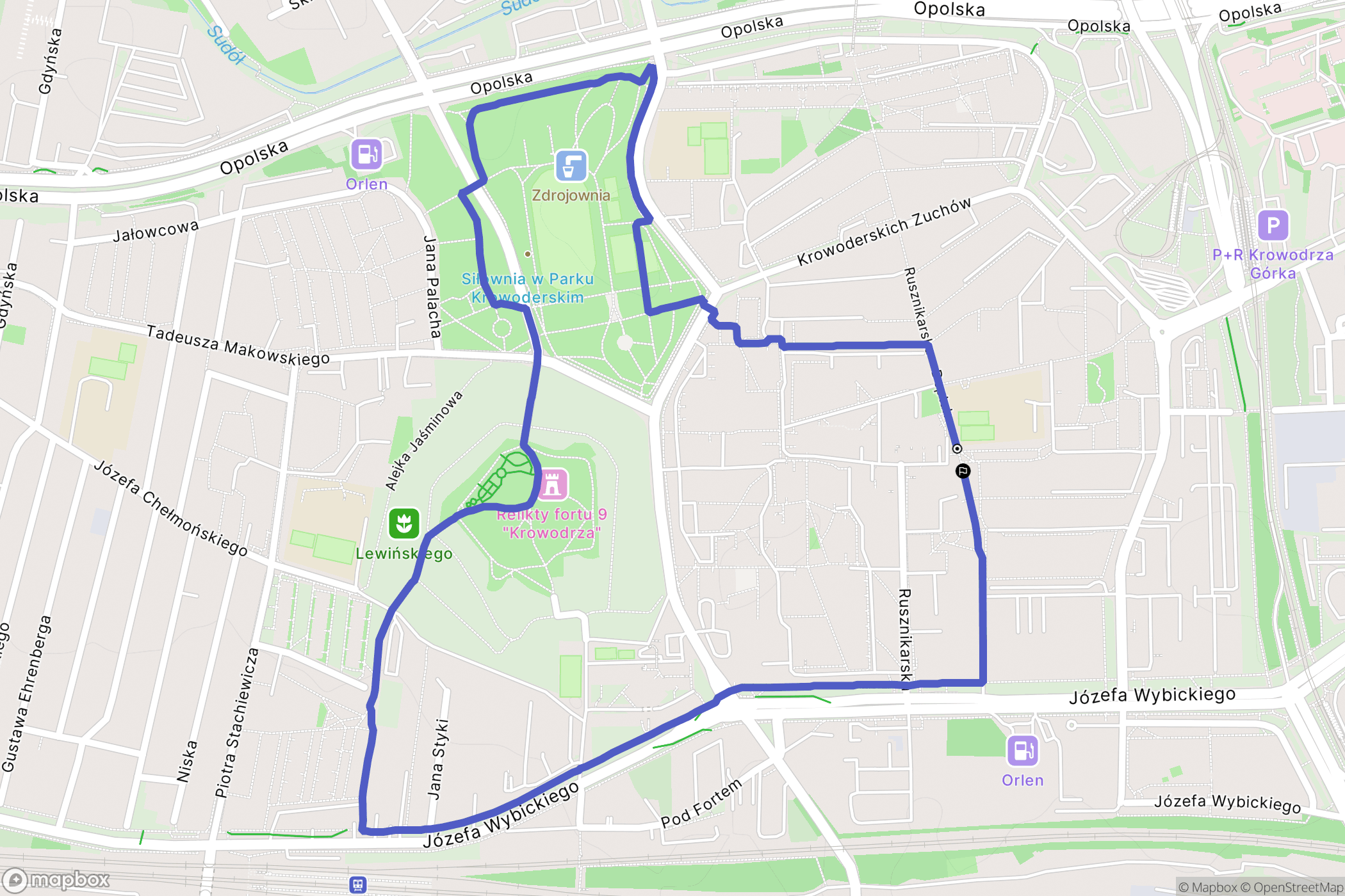 Kraków: mapa trasy - Poland