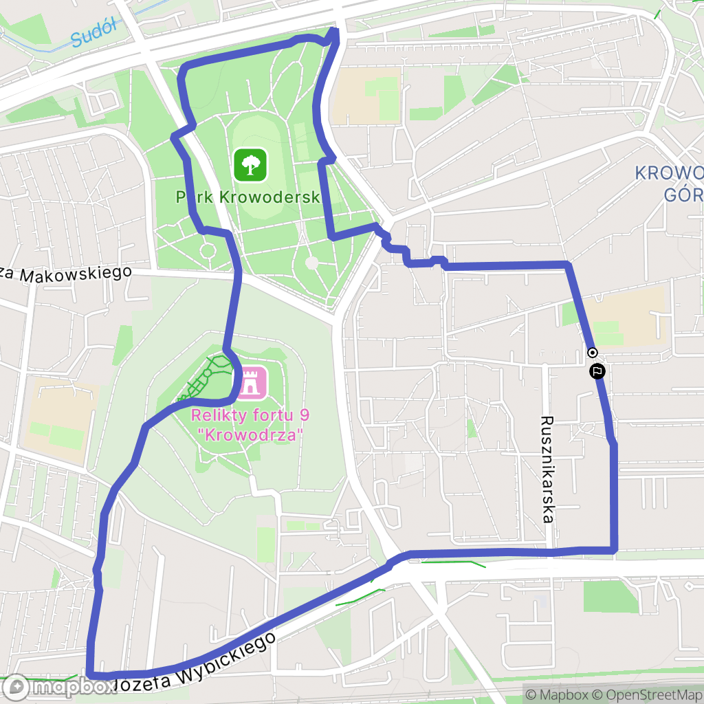 Kraków: mapa trasy - Poland
