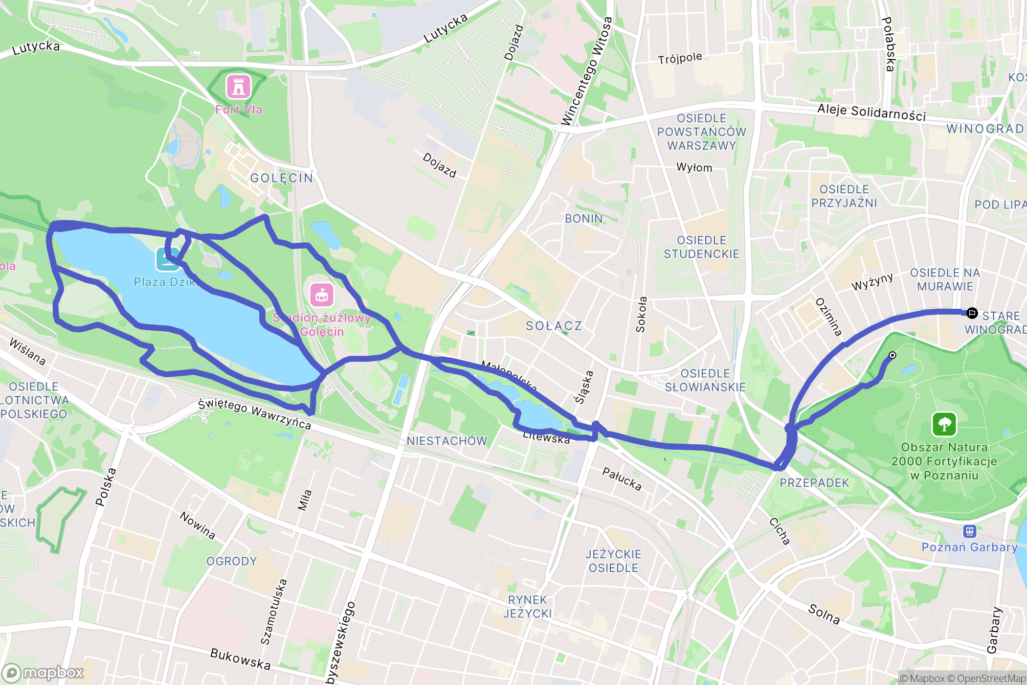 Poznań: mapa trasy - Poland