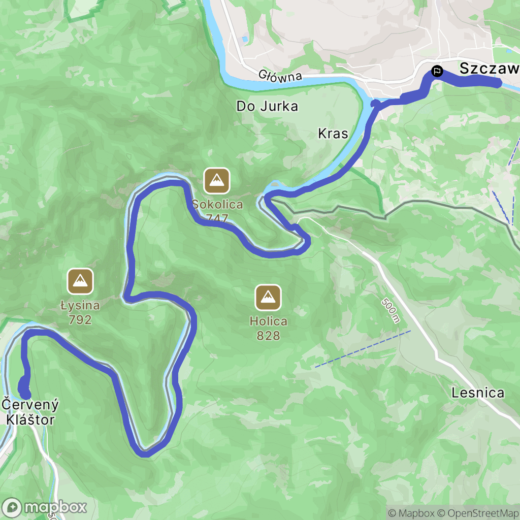 Szczawnica: mapa trasy - Poland