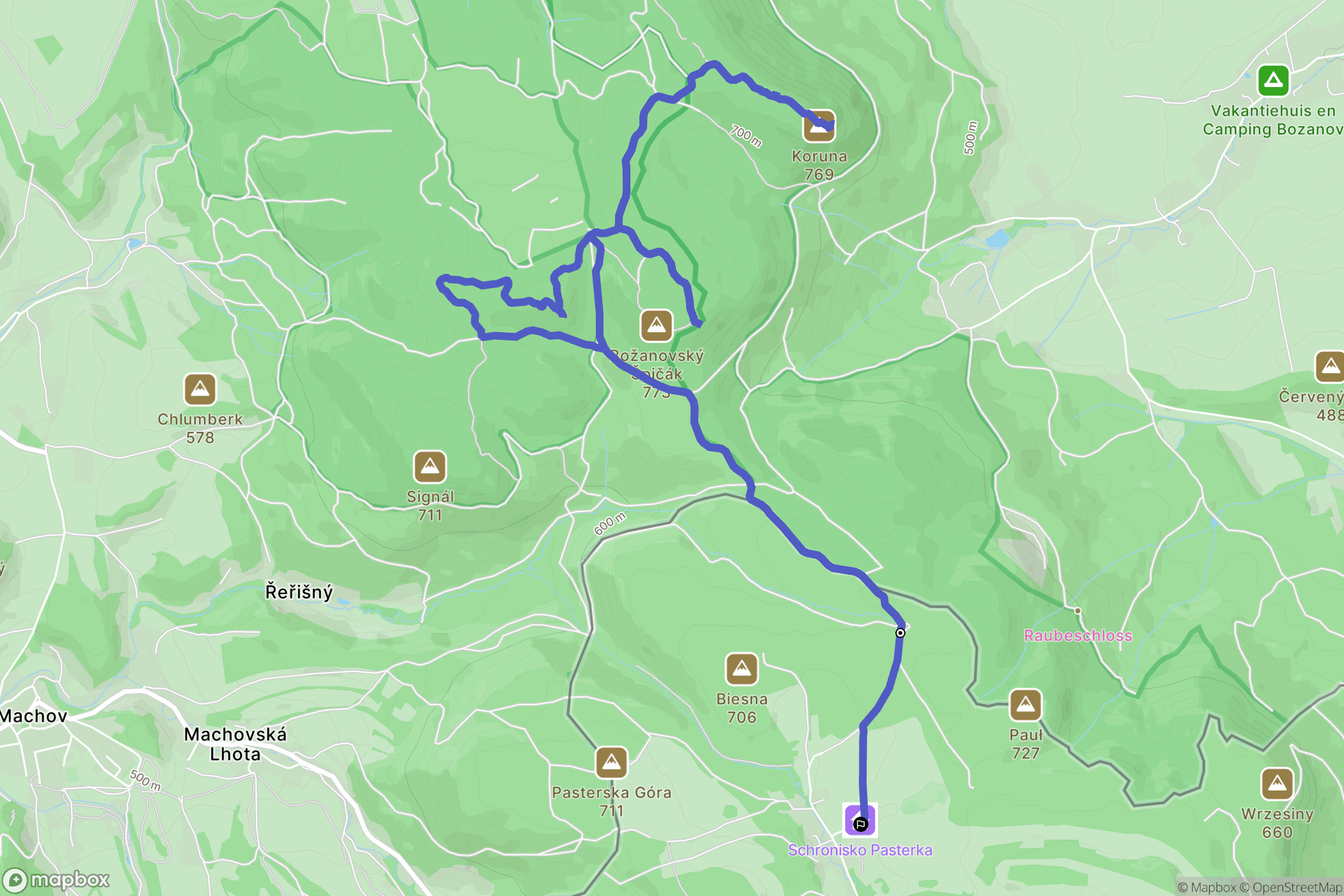 Pasterka: mapa trasy - Poland