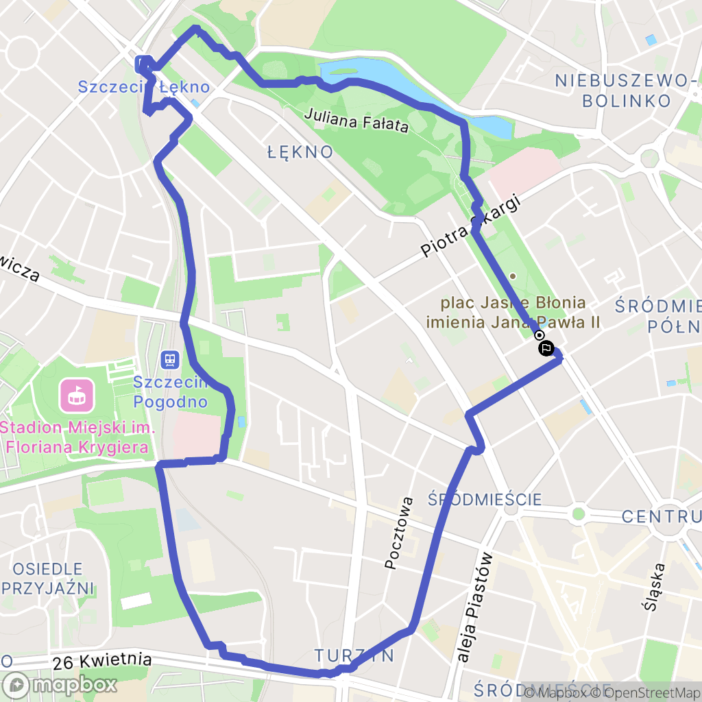 Szczecin: mapa trasy - Poland