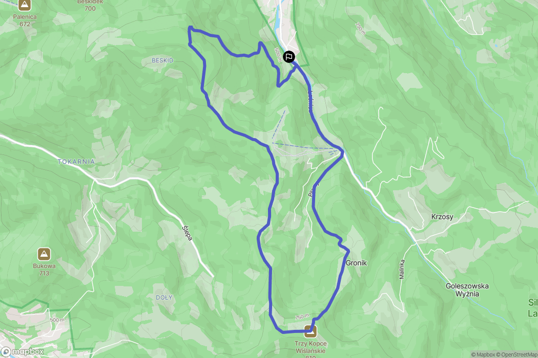 Brenna: mapa trasy - Poland