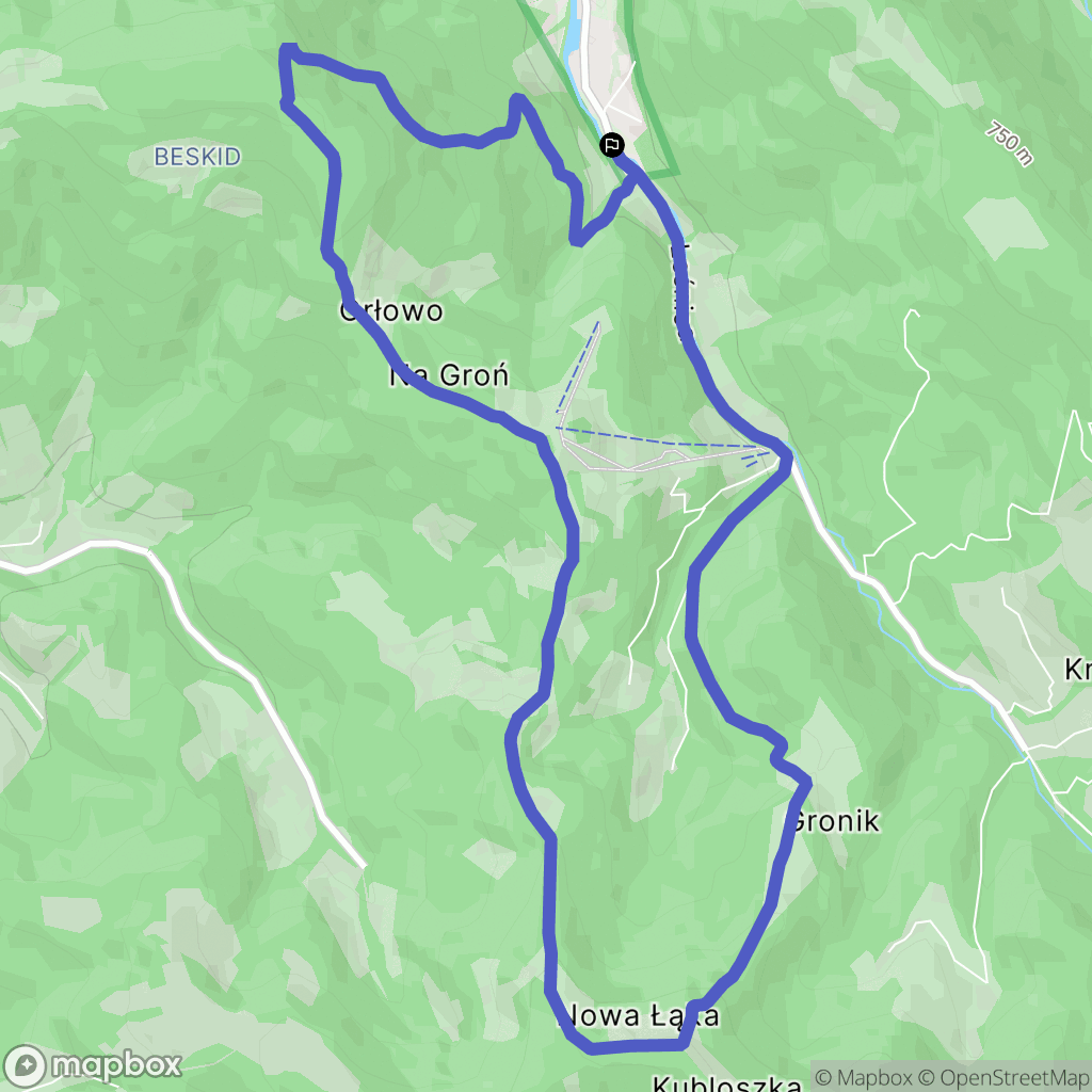 Brenna: mapa trasy - Poland