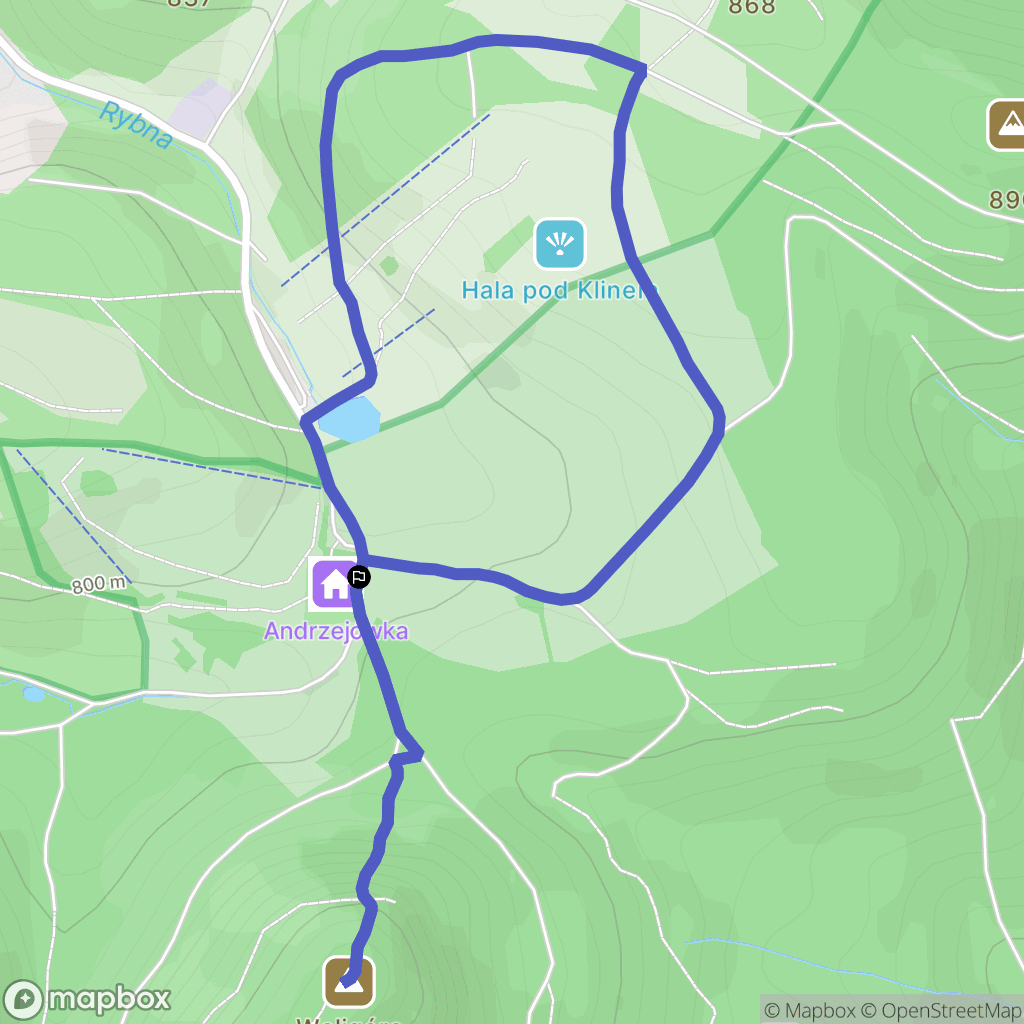 Rybnica Leśna: mapa trasy - Poland