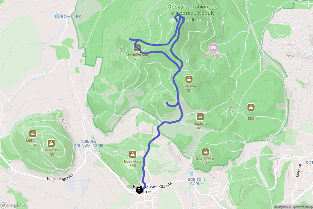 Boguszów-Gorce: mapa trasy - Poland