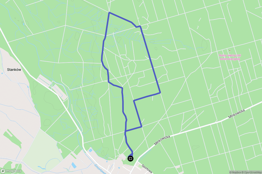 Janików: mapa trasy - Poland