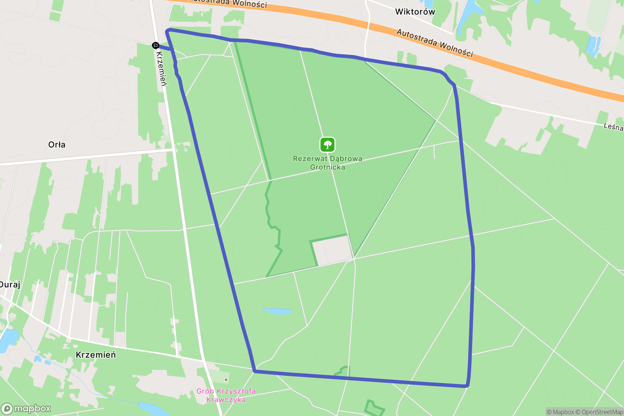 Orła: mapa trasy - Poland