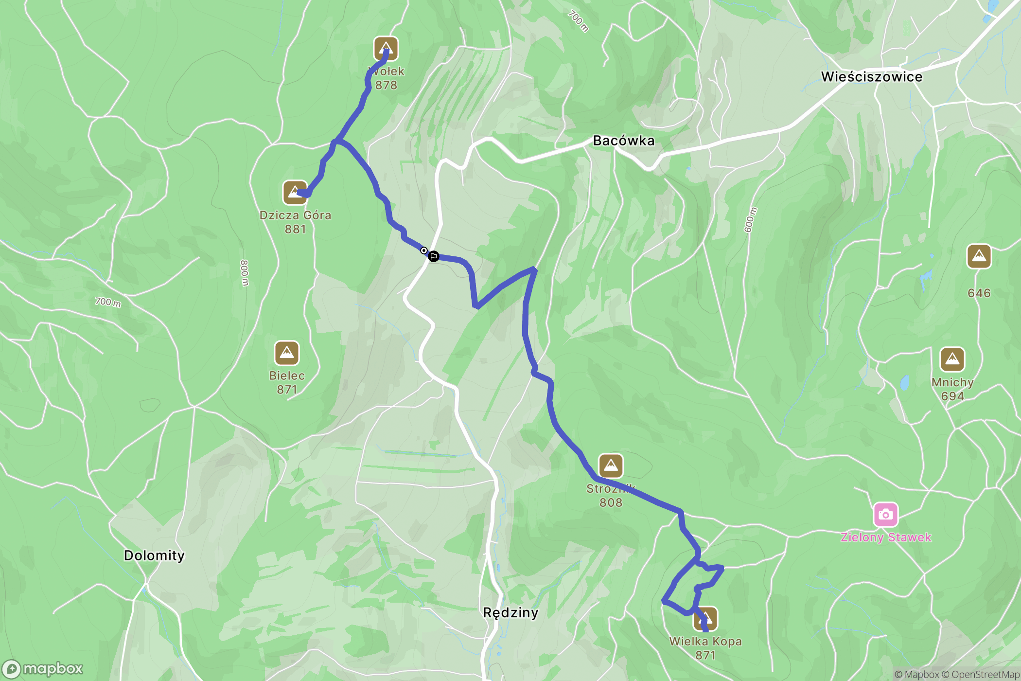 Pisarzowice: mapa trasy - Poland