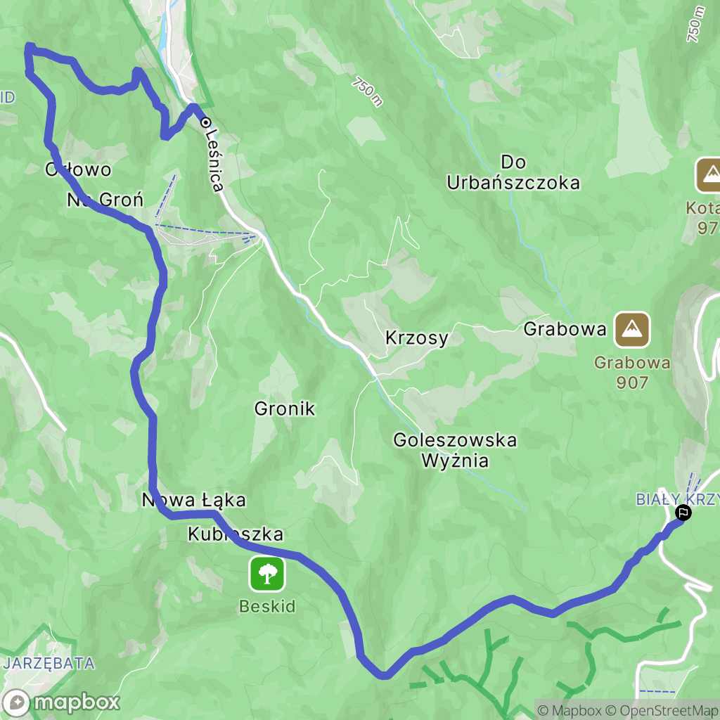 Brenna: mapa trasy - Poland