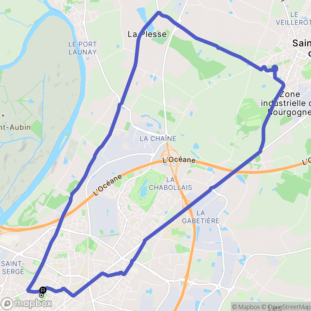 Angers : carte du parcours de randonnée - France