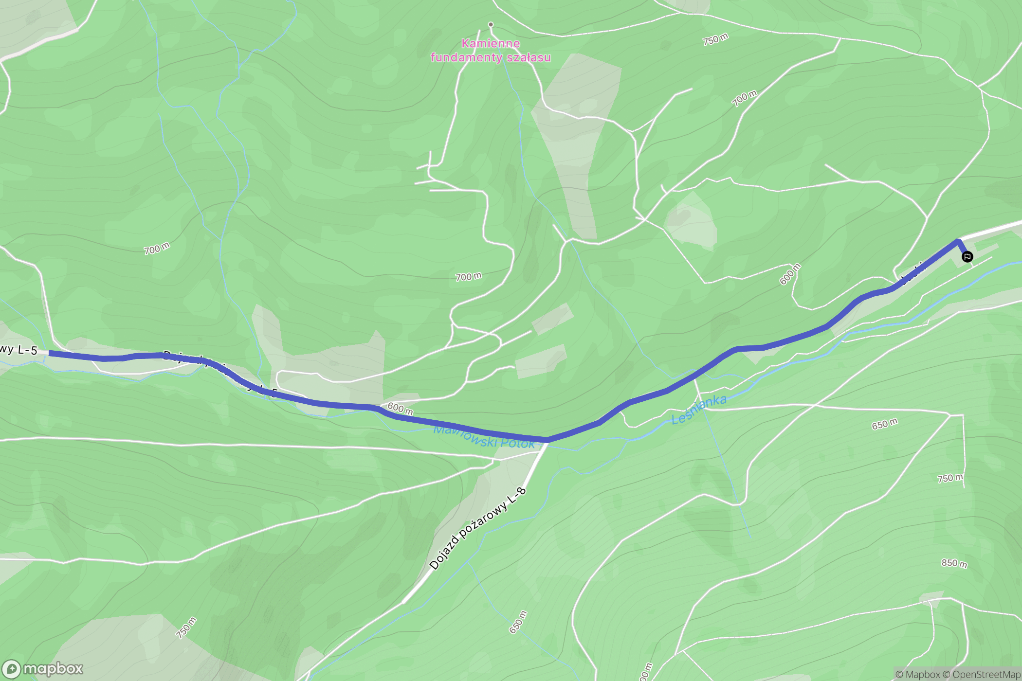 Lipowa: mapa trasy - Poland
