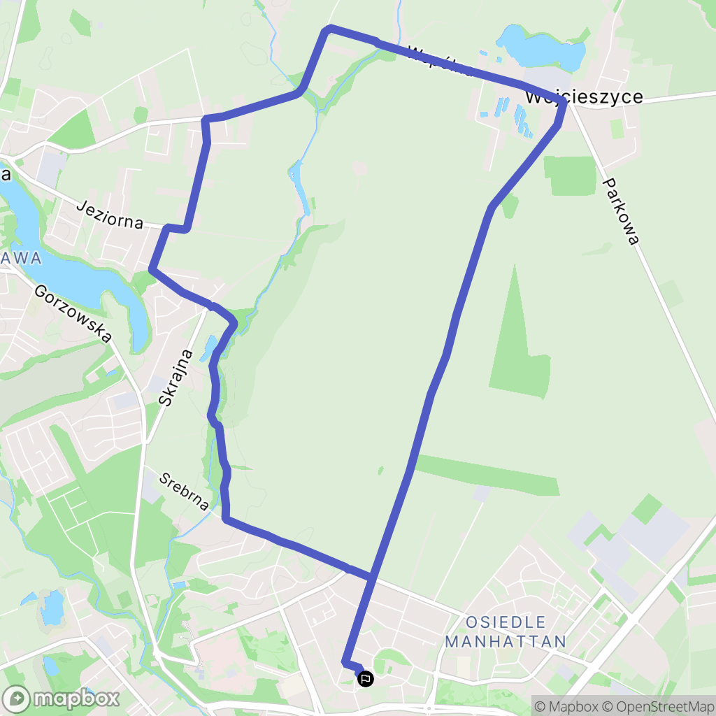 Gorzów Wielkopolski: mapa trasy - Poland