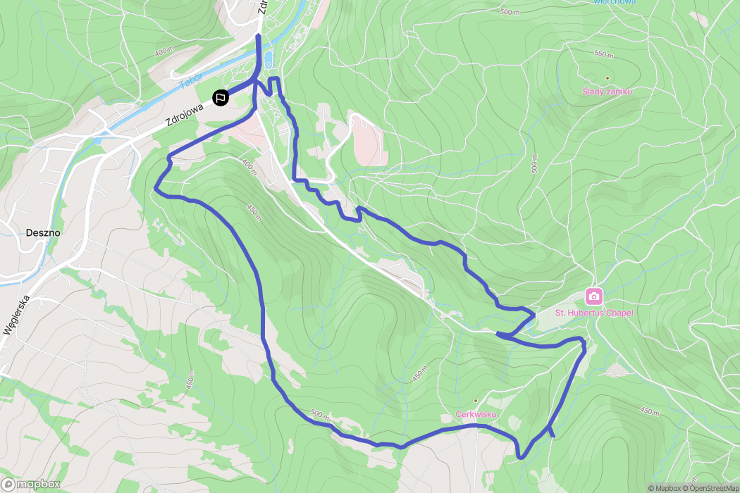 Rymanów-Zdrój: mapa trasy - Poland