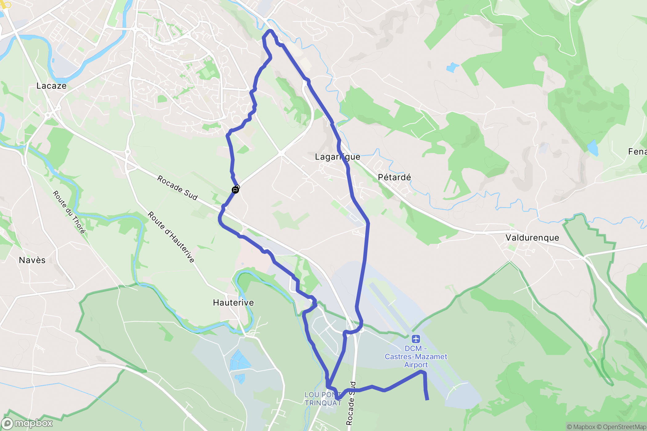 Castres : carte du parcours de randonnée - France