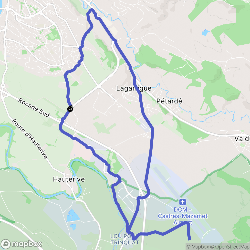 Castres : carte du parcours de randonnée - France