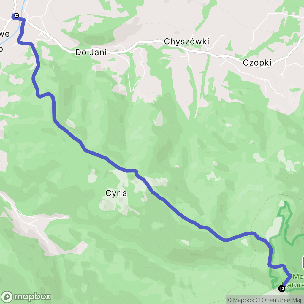Jurków: mapa trasy - Poland